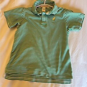 The Beaufort Bonnet Company Green & White Striped Polo Shirt Boys Size 5
